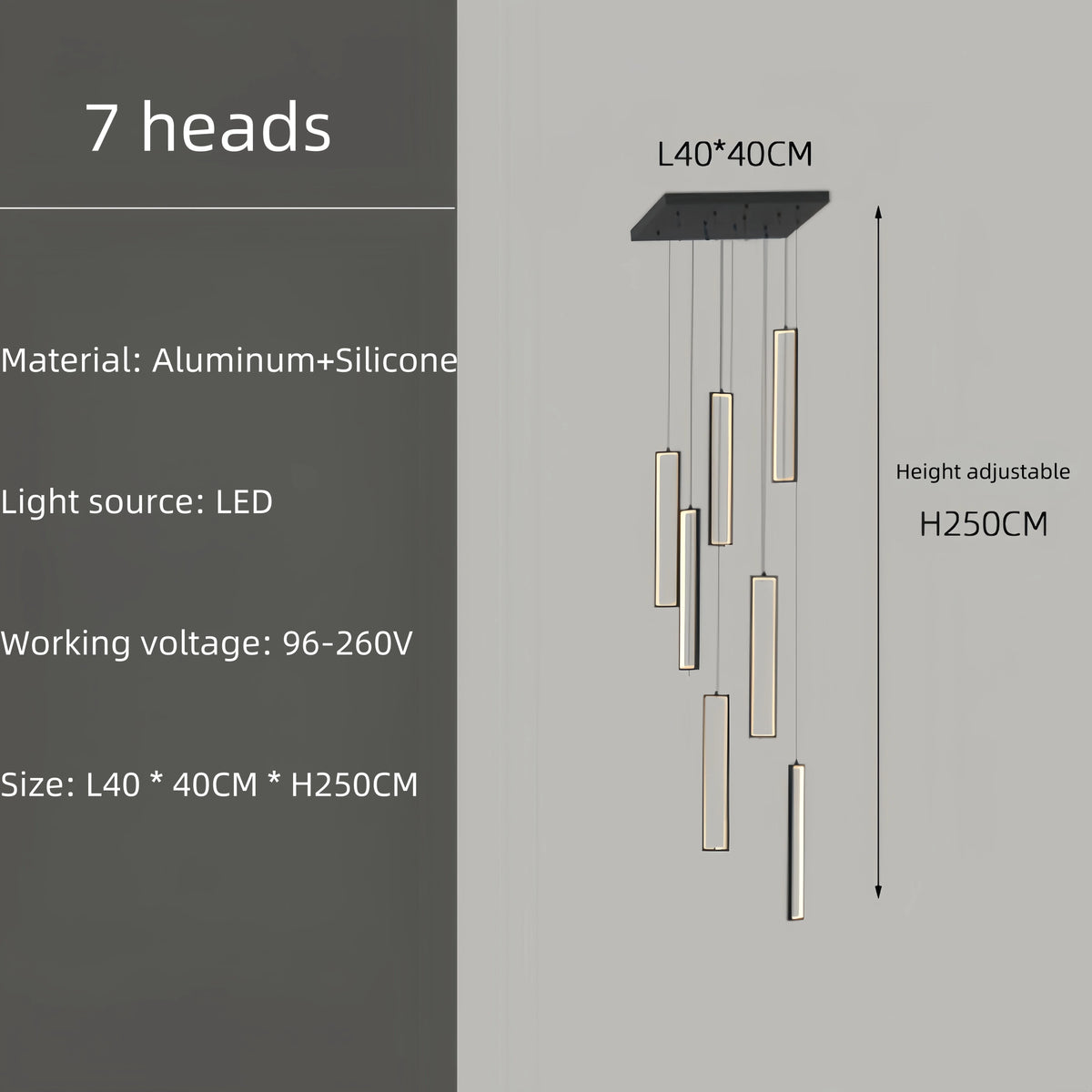 Modern Square Staircase Chandelier for Modern Spaces