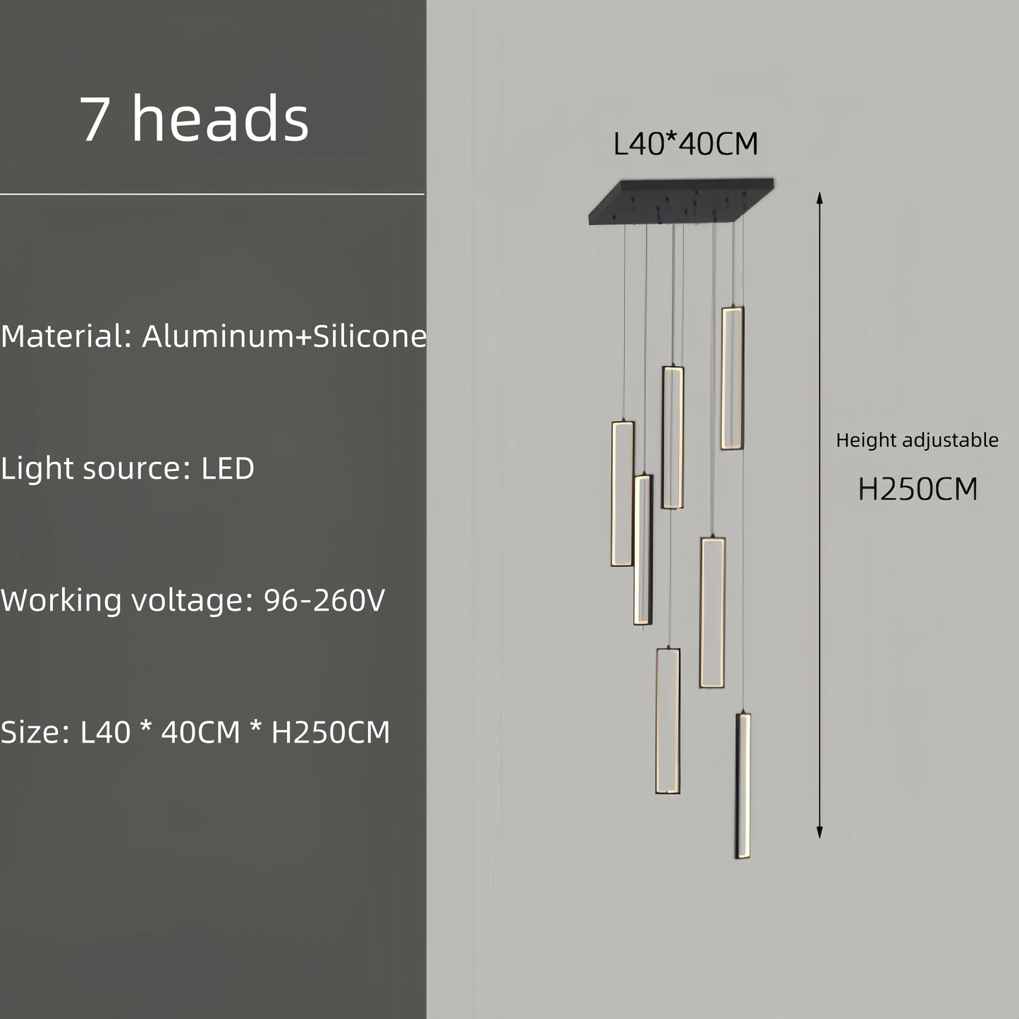 Modern Square Staircase Chandelier for Modern Spaces