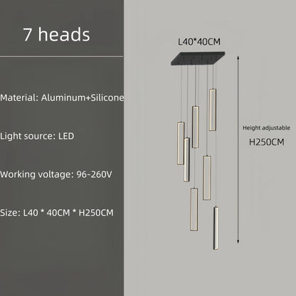 Modern Square Staircase Chandelier for Modern Spaces