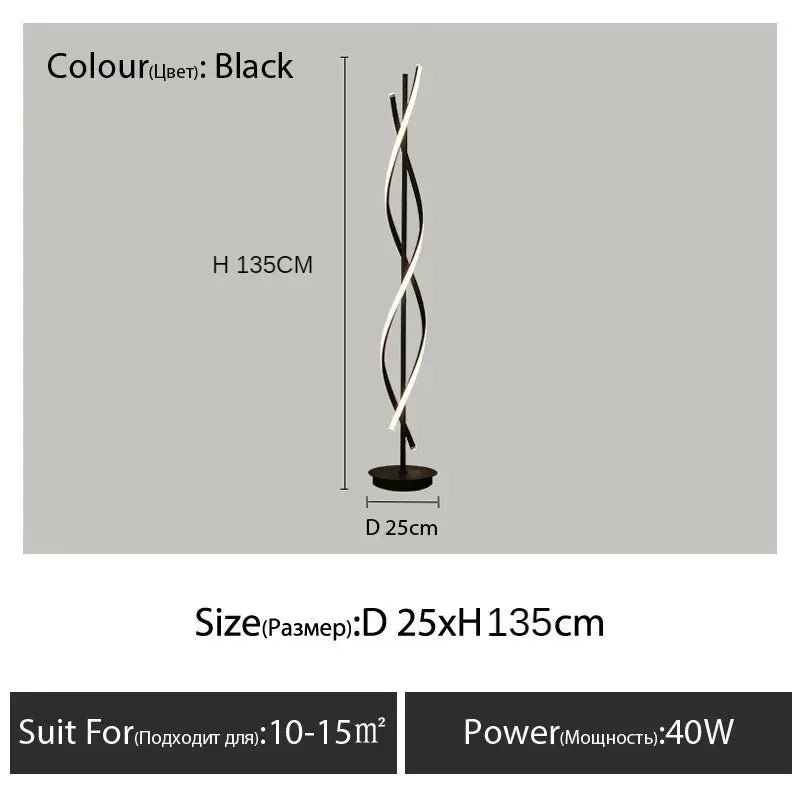 Modern RGB Spiral Floor Lamp for Ambient Corners