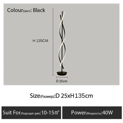Modern RGB Spiral Floor Lamp for Ambient Corners