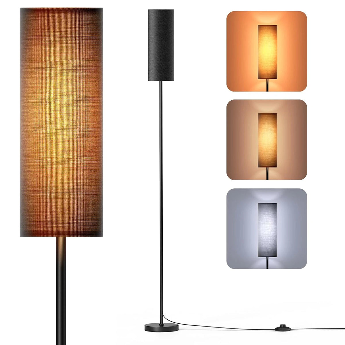 Modern LED Floor Lamp – 3 Color Modes with Foot Switch for Easy Control
