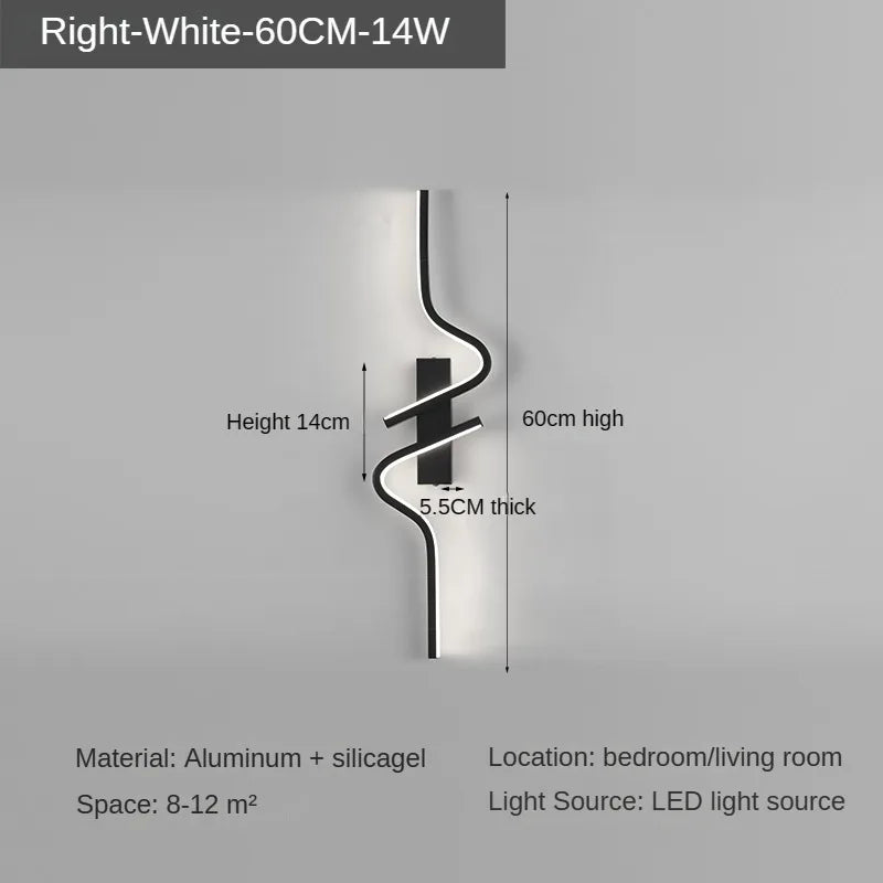 Minimalist LED Wall Light Bedroom Bedside Living Room Sconce