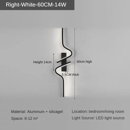 Minimalist LED Wall Light Bedroom Bedside Living Room Sconce
