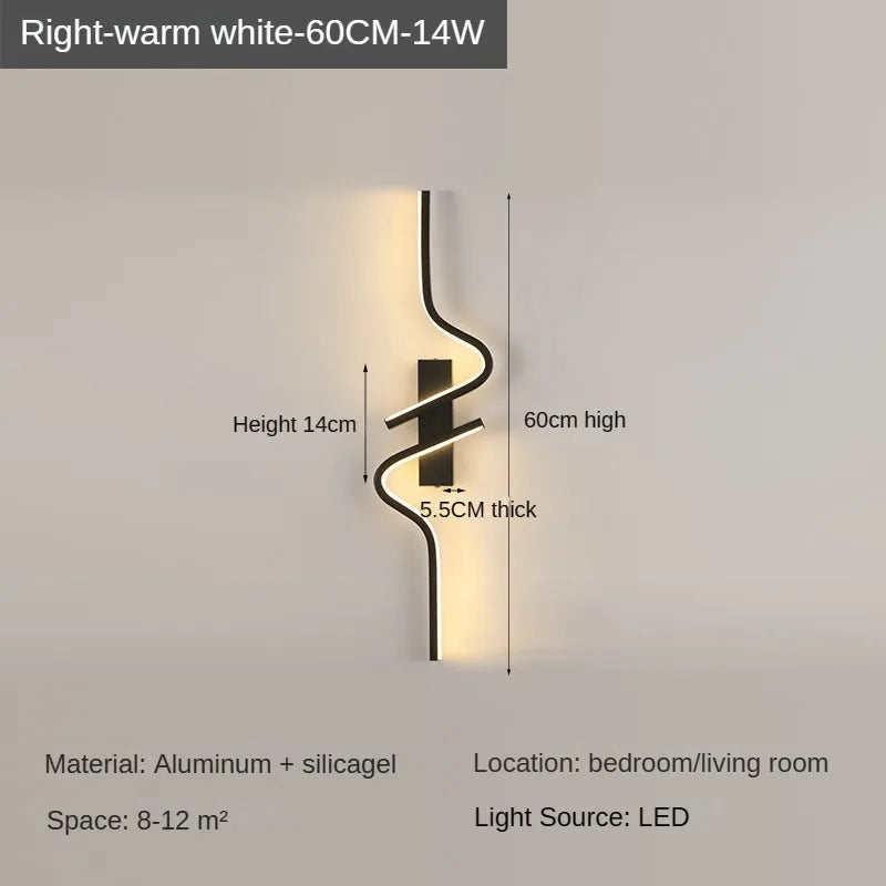Minimalist LED Wall Light Bedroom Bedside Living Room Sconce