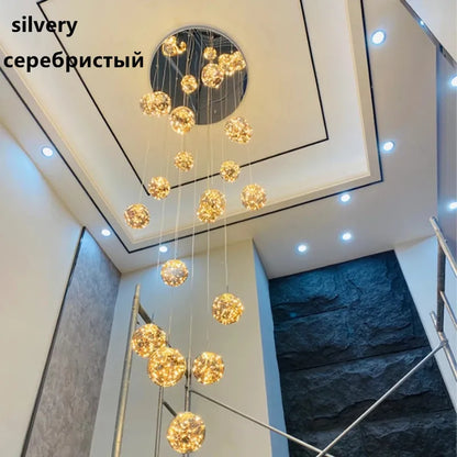 Dimmable Glass Ball Pendant Light for Staircases