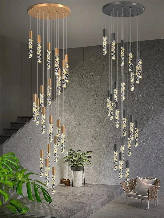 Spiral Crystal Staircase Chandelier for Luxury Interiors