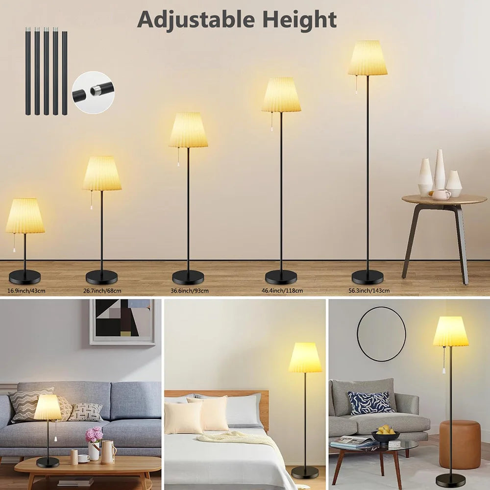 Rechargeable Solar Floor Lamp with Adjustable Brightness
