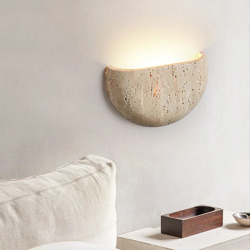 Wabi Sabi Stone Wall Lamp Bedroom Living Room Sconce