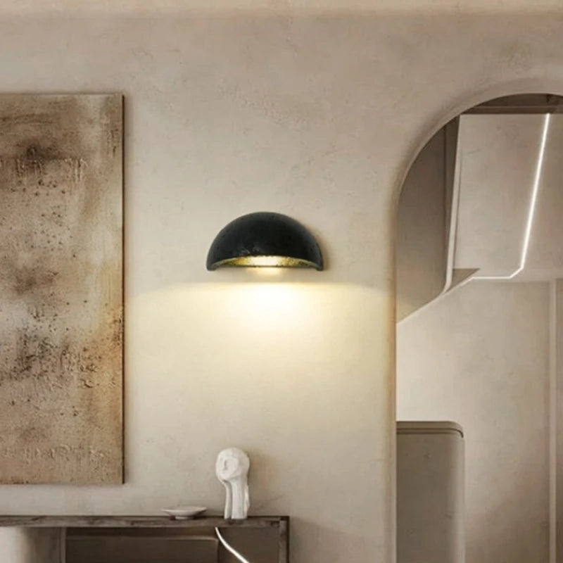 Wabi Sabi Travertine Wall Lamp for Cozy Interiors