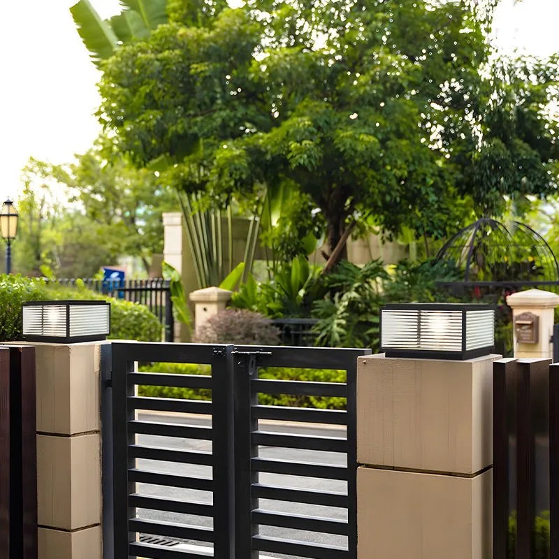 Solar Post Lamp Waterproof Outdoor Pillar Column Garden Light