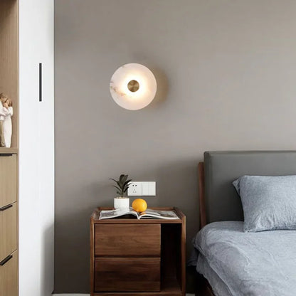 Modern Marble Brass LED Wall Sconce for Hallways