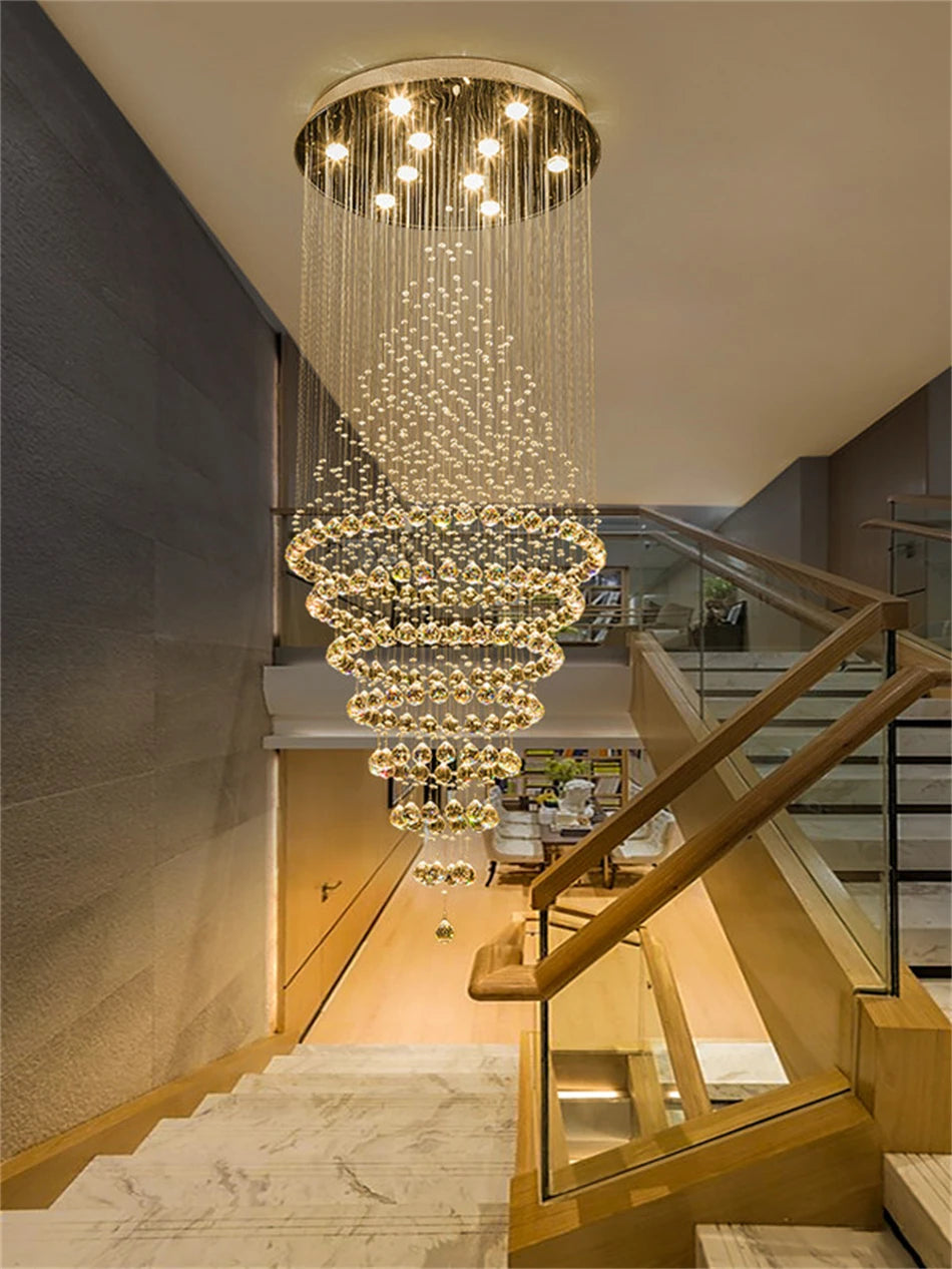 Luxury Circular Crystal Chandelier for Entryways