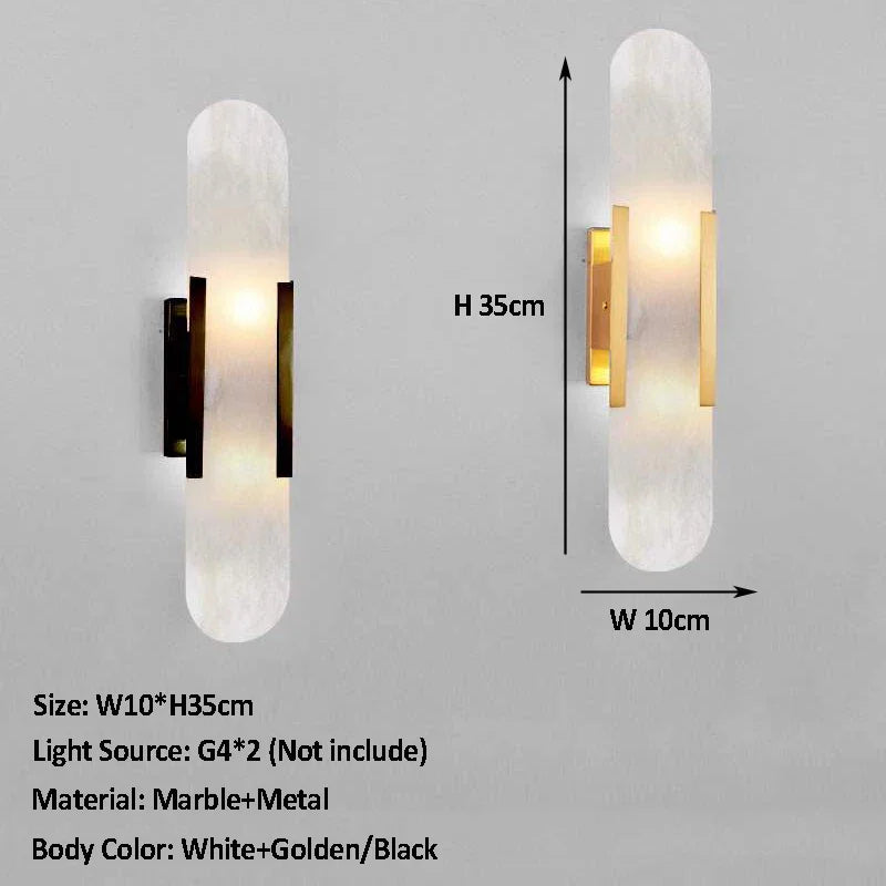 Natural Marble Wall Sconce for Bedrooms and Hallways