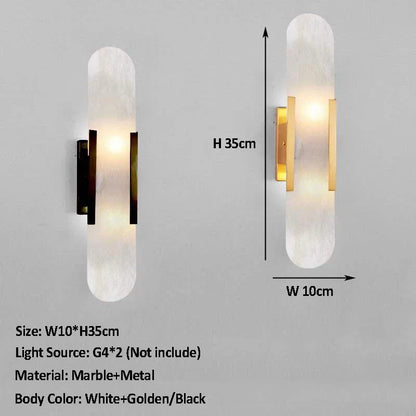 Natural Marble Wall Sconce for Bedrooms and Hallways