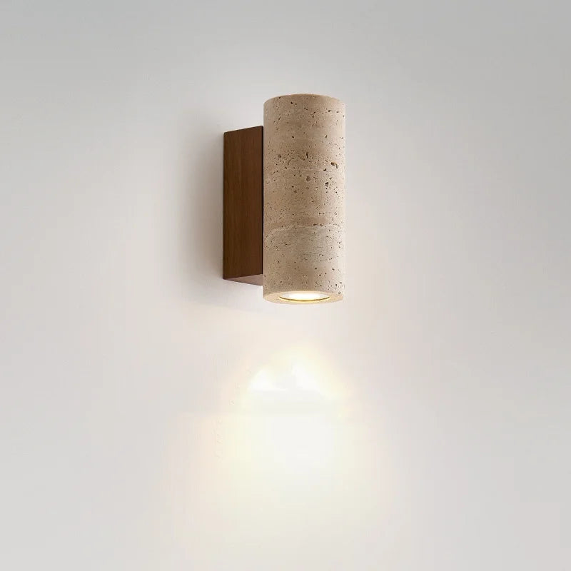 Wabi Sabi Travertine Wall Lamp for Cozy Bedrooms