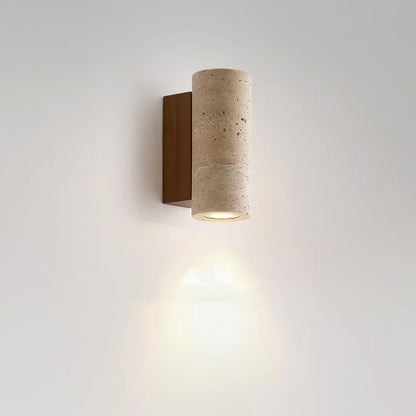Wabi Sabi Travertine Wall Lamp for Cozy Bedrooms