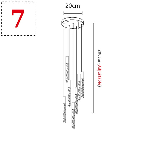 Spiral Crystal Staircase Chandelier for Luxury Interiors