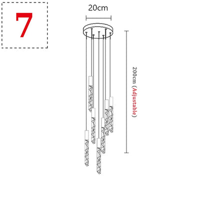 Spiral Crystal Staircase Chandelier for Luxury Interiors