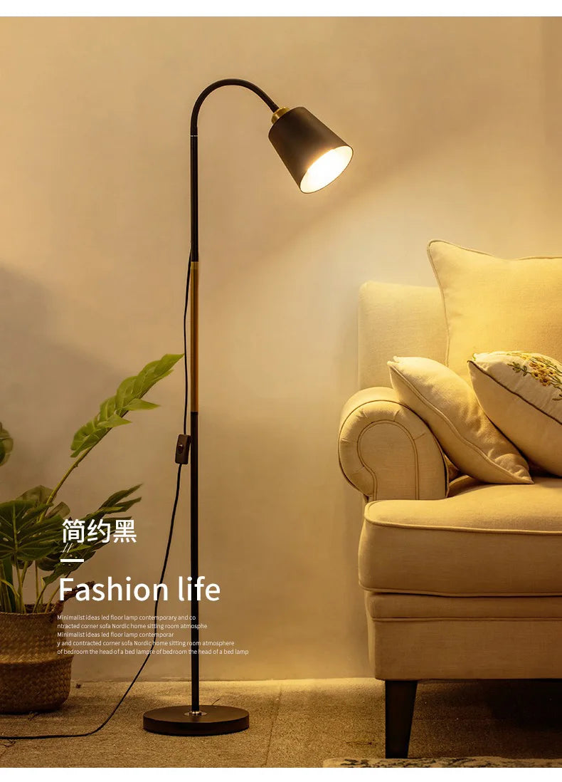 Adjustable LED Floor Lamp – Minimalist Iron Standing Reading Light