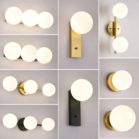Nordic Glass Ball LED Wall Sconce for Modern Homes
