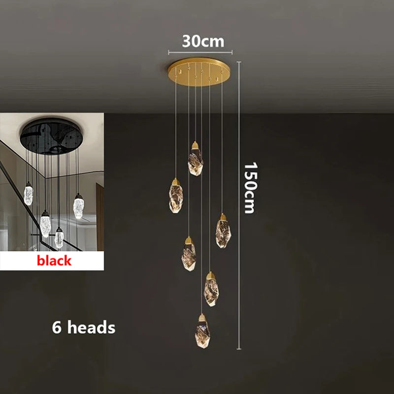 Modern Crystal Pendant Chandelier for High Ceilings