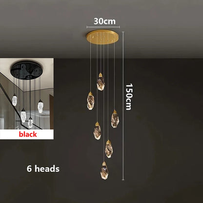 Modern Crystal Pendant Chandelier for High Ceilings