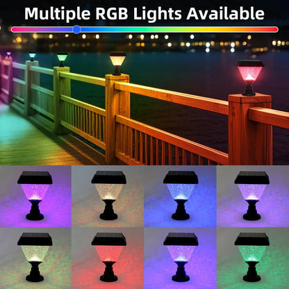 Solar Pillar Light Remote Control Outdoor Garden Wall Lamp