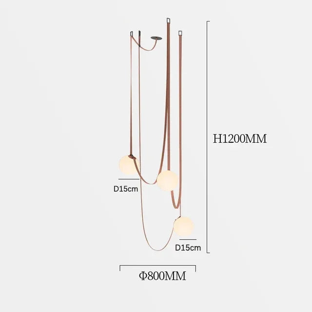Nordic Leather Strap Chandelier for Modern Interiors
