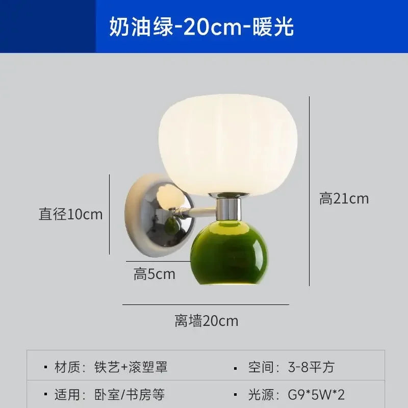 Cream Style Double Head Wall Lamp for Bedrooms