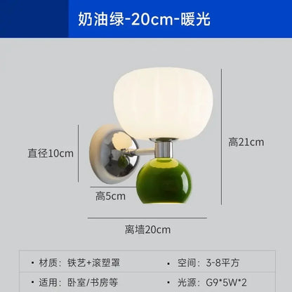 Cream Style Double Head Wall Lamp for Bedrooms