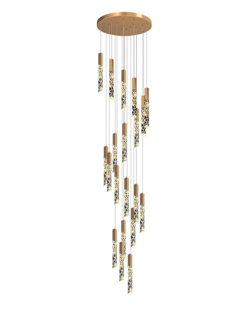 Spiral Crystal Staircase Chandelier for Luxury Interiors