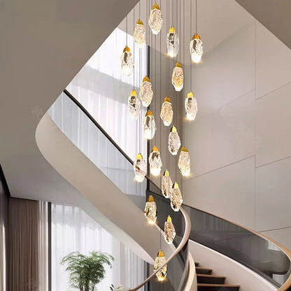 Modern Crystal Pendant Chandelier for High Ceilings