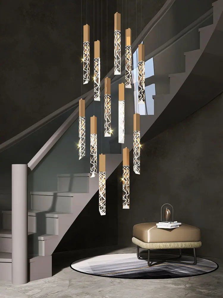 Spiral Crystal Staircase Chandelier for Luxury Interiors