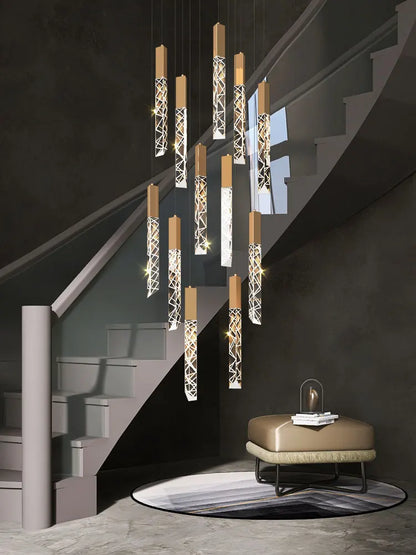 Spiral Crystal Staircase Chandelier for Luxury Interiors