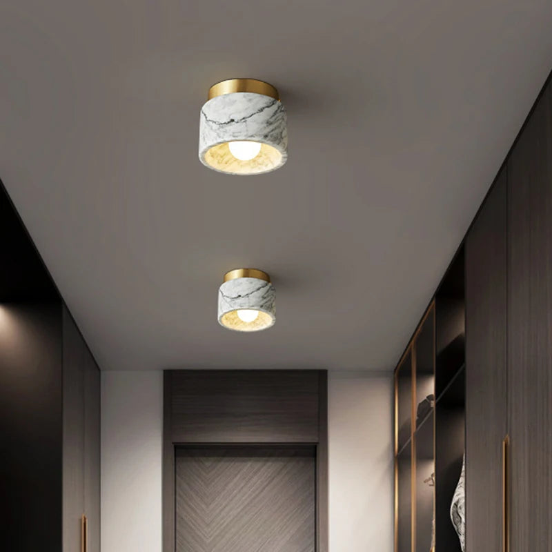 Nordic Marble Ceiling Light for Hallways and Living Rooms