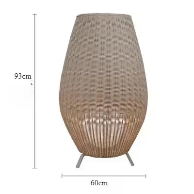 Handwoven Rattan Floor Lamp for Indoor and Outdoor Spaces