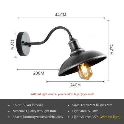 Retro Waterproof Outdoor Wall Light for Garden Entrances