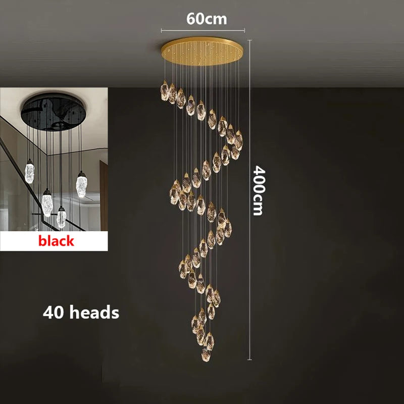 Modern Crystal Pendant Chandelier for High Ceilings