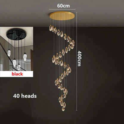 Modern Crystal Pendant Chandelier for High Ceilings