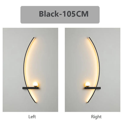 Modern Black LED Wall Light for Bedrooms and Hallways