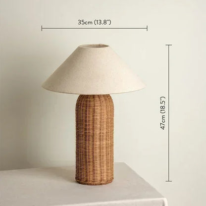 Wabi Sabi Rattan Table Lamp for Warm Ambient Lighting