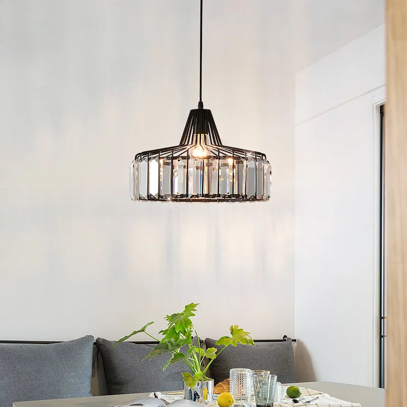 Nordic Crystal Pendant Light Kitchen Island Dining Room Lamp