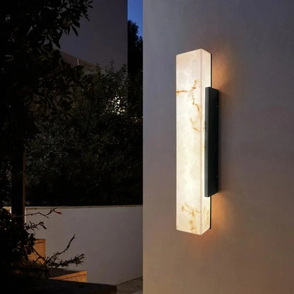 Modern Marble Outdoor Wall Light for Porches and Facades