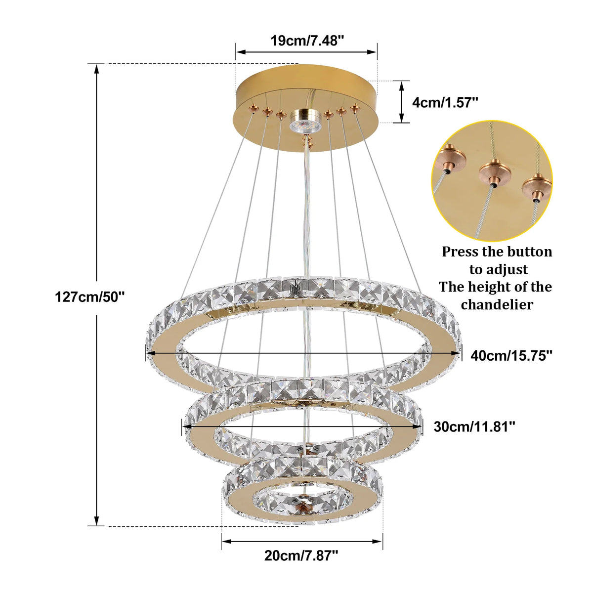 French Crystal Chandelier LED Dining Room Ceiling Light