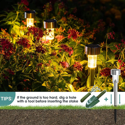 Solar Stainless Steel Pathway Lights for Outdoor Walkways