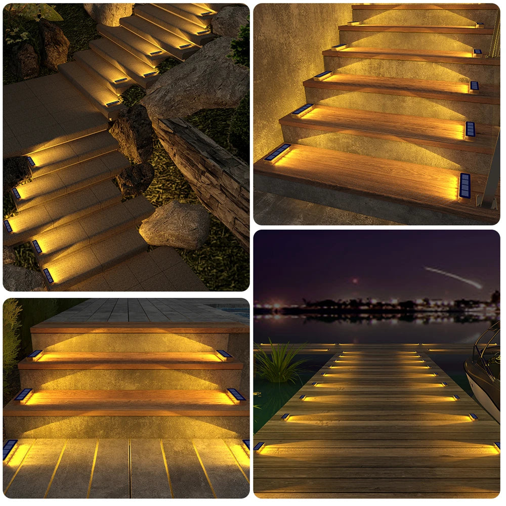 Solar LED Deck Step Lights for Outdoor Stairs