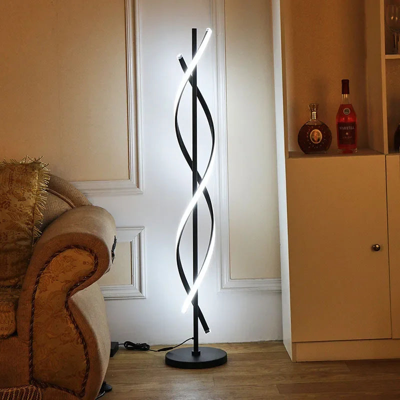 Modern RGB Spiral Floor Lamp for Ambient Corners