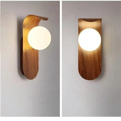 Walnut Wood Grain Wall Lamp for Cozy Interiors