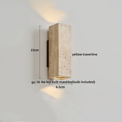Wabi Sabi Travertine Wall Lamp for Cozy Bedrooms